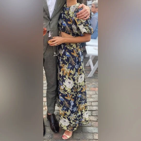 SIR the label Floral Dress in Navy and Yellow - Picture 13 of 14